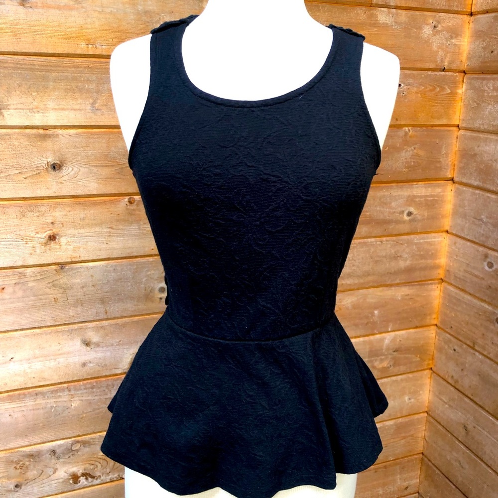 Free People Lace Back Peplum Top - S